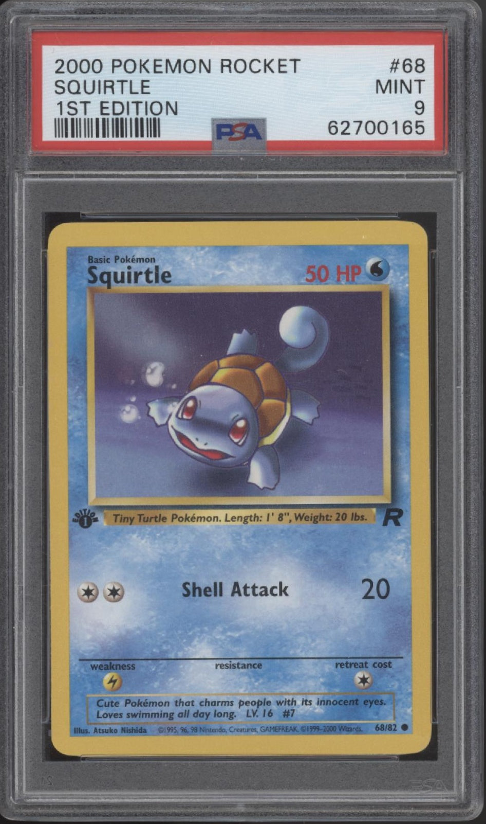 Squirtle Pokemon Team Rocket 1st Edition #68 PSA 9、Collector Store LLC Gaming、kayou