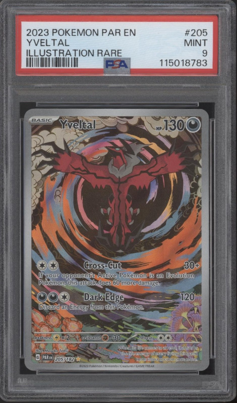 Yveltal Pokemon Paradox Rift Illustration Rare #205 PSA 9、Collector Store LLC Gaming、kayou