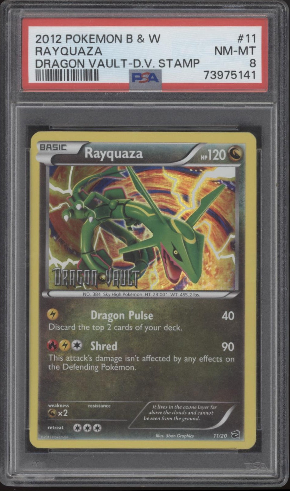 Rayquaza Pokemon Dragon Vault Stamp #11 PSA 8、Collector Store LLC Gaming、kayou