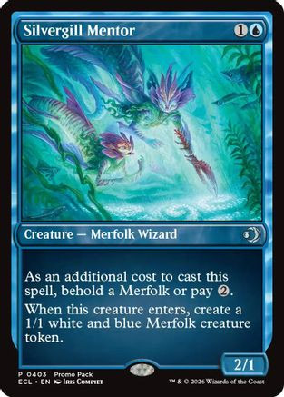 Silvergill Mentor (PPECL-403) - Promo Pack: Lorwyn Eclipsed、Wizards of the Coast、kayou