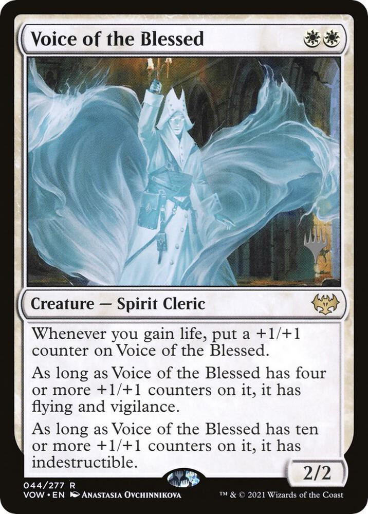 MtG Trading Card Game Innistrad: Crimson Vow Rare Voice of the Blessed #44 Promo FOIL、ToyWiz、kayou