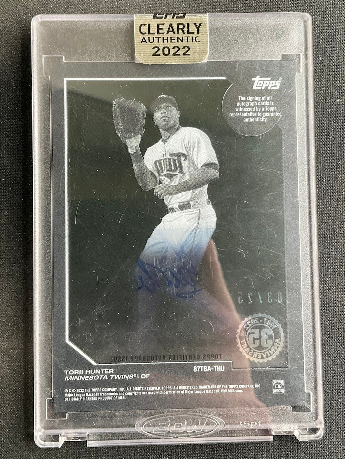 Torii Hunter 2022 Topps Clearly Authentic Blue Auto 03/25 #87TBA-THU、Collector Store LLC、kayou