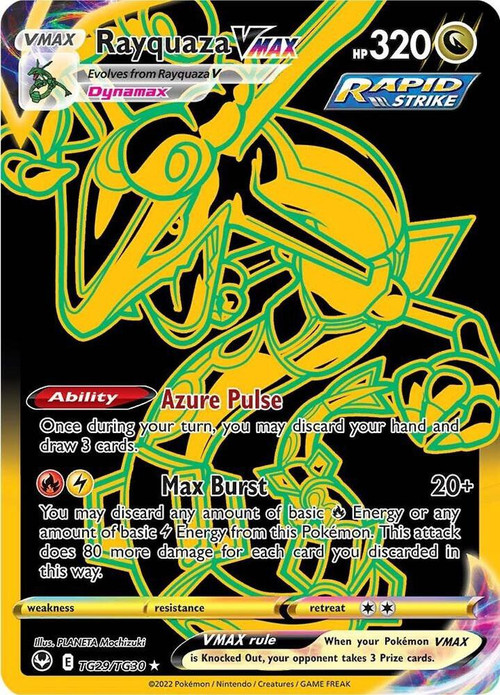 Pokemon Trading Card Game Sword & Shield Silver Tempest Secret Rare Rayquaza VMAX TG29 Secret Lightly Played、ToyWiz、kayou