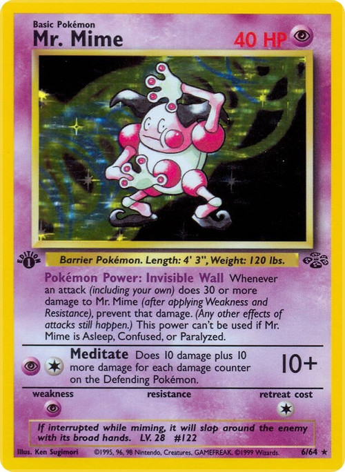 Pokemon Jungle Holo Rare Mr. Mime #6 1st Edition Heavily Played、ToyWiz、kayou