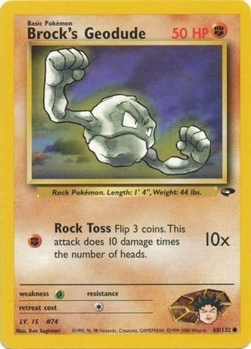 Pokemon Gym Challenge Common Brock's Geodude #68 1st Edition、ToyWiz、kayou