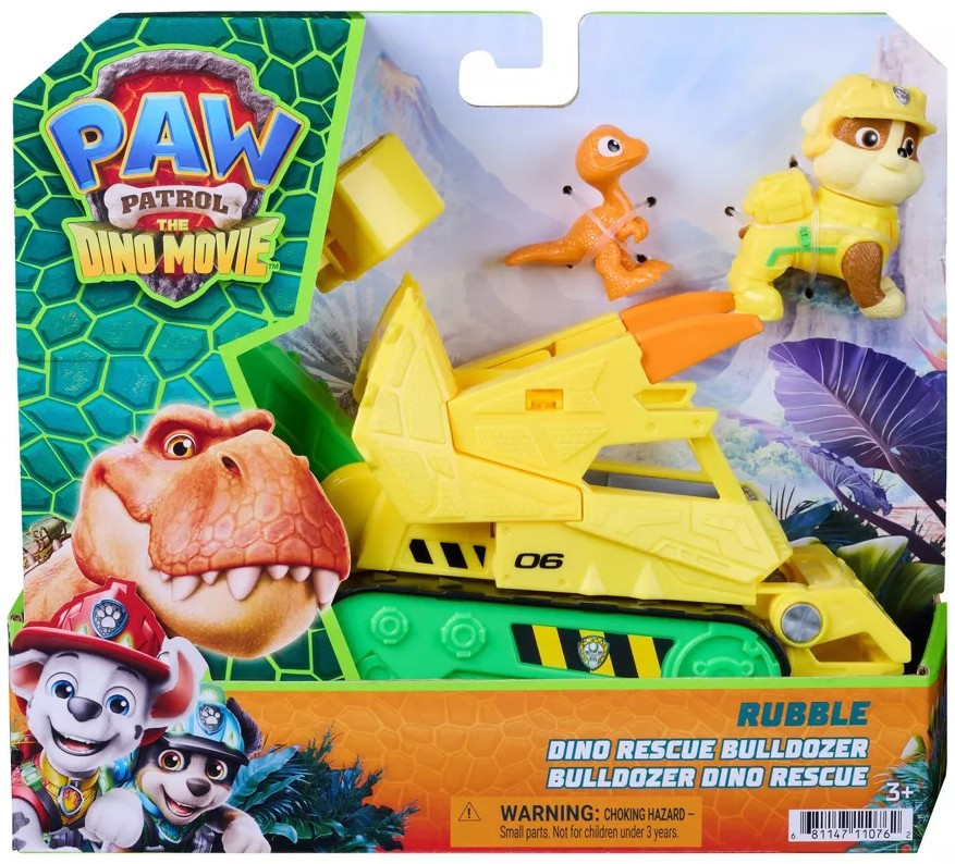Paw Patrol The Dino Movie Rubble Dino Rescue Bulldozer Vehicle、ToyWiz、kayou