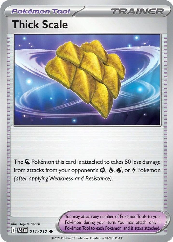 Pokemon Trading Card Game Ascended Heroes Uncommon Thick Scale #211 Reverse Holo、ToyWiz、kayou