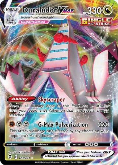 Pokemon Trading Card Game Sword & Shield Evolving Skies Ultra Rare Duraludon VMAX #123 Oversized、ToyWiz、kayou