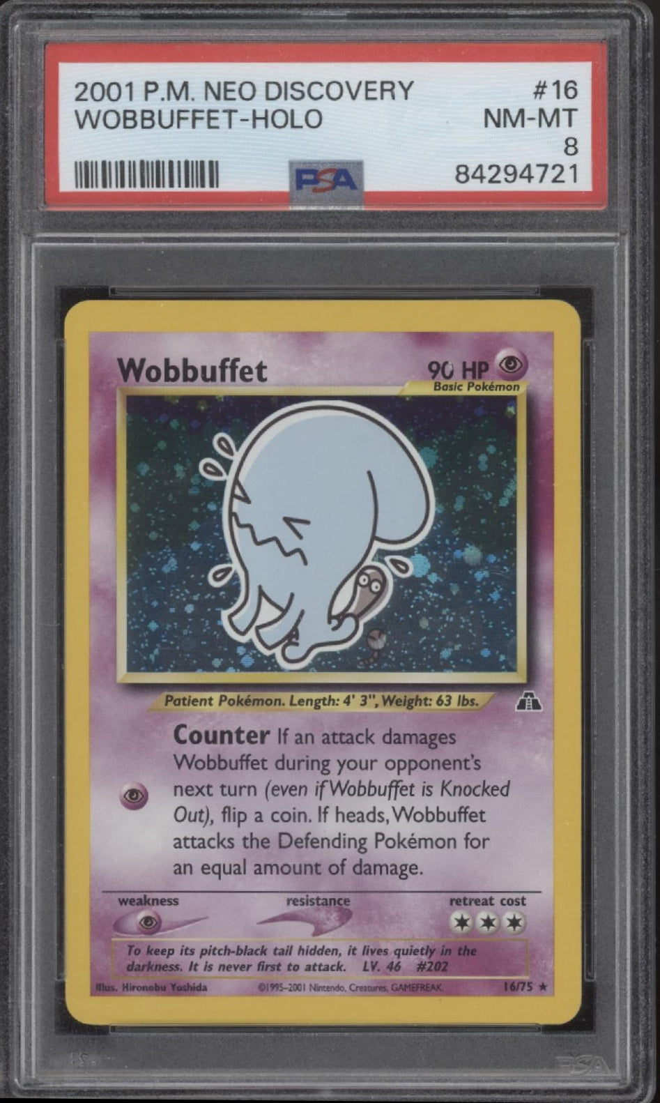 Wobbuffet Pokemon Neo Discovery Holo #16 PSA 8、Collector Store LLC Gaming、kayou