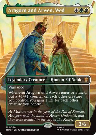 Aragorn and Arwen, Wed (Borderless) (HOC-028) - The Hobbit Foil、Wizards of the Coast、kayou