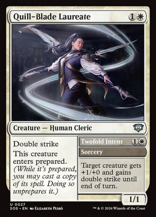 MtG Secrets of Strixhaven Uncommon Quill-Blade Laureate // Twofold Intent #27、ToyWiz、kayou