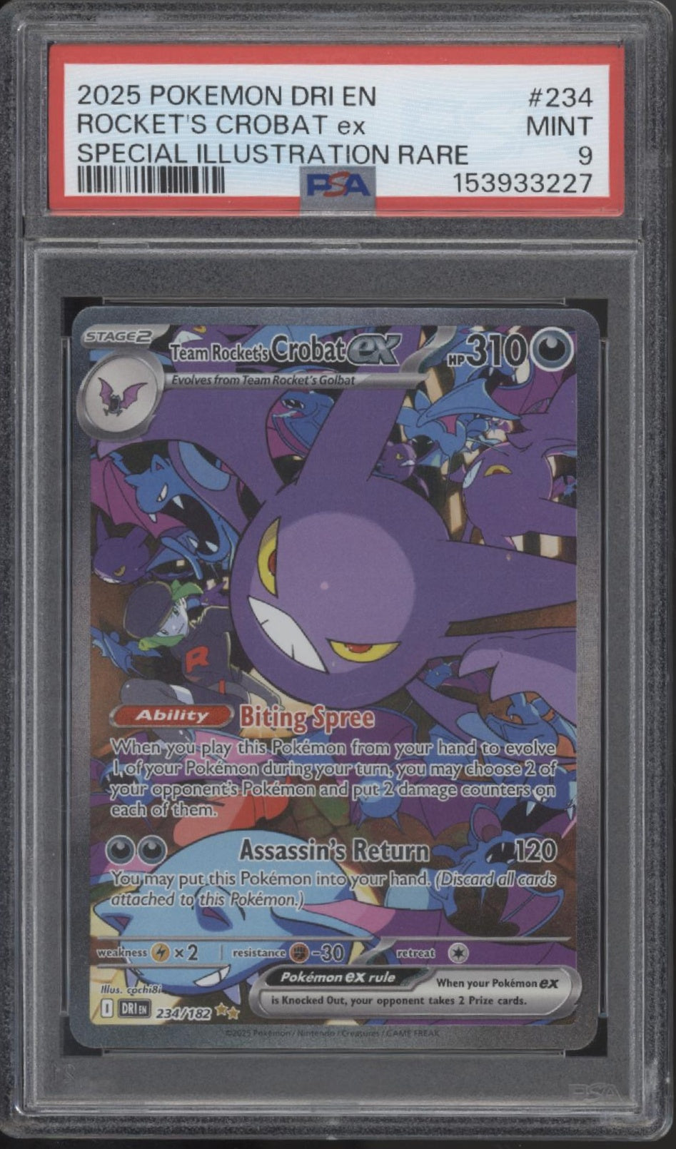Rocket's Crobat ex Pokemon Destined Rivals Special Illustration Rare #234 PSA 9、Collector Store LLC Gaming、kayou