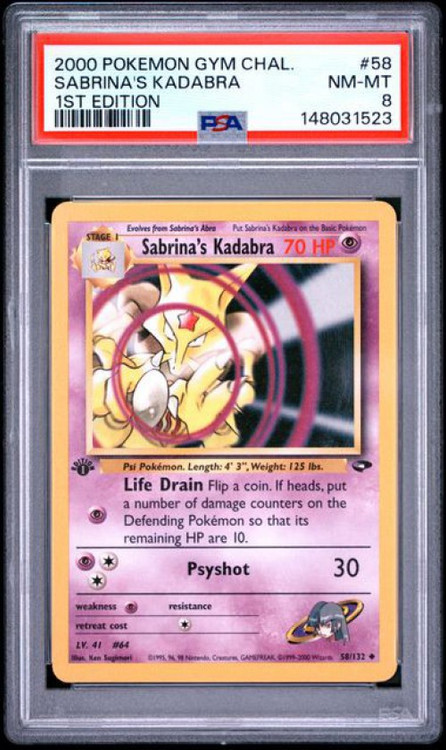 Trading Card Game Pokemon Gym Challenge Sabrina's Kadabra #58 1st Edition PSA 8、ToyWiz、kayou