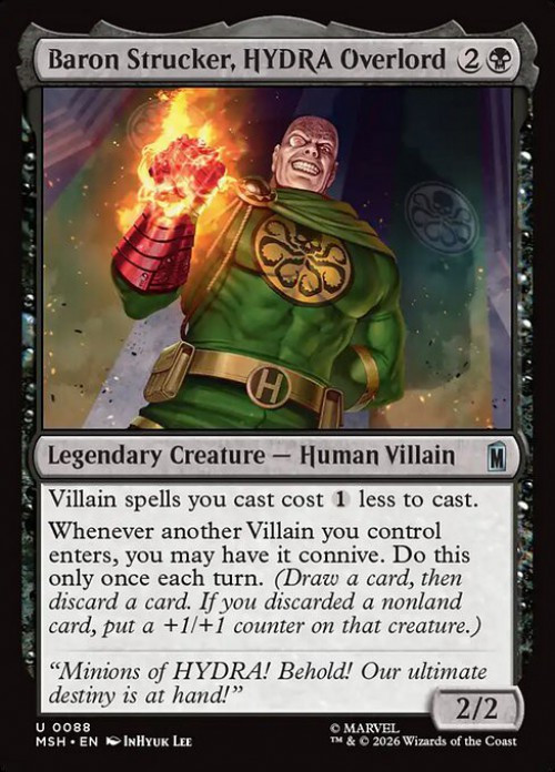 MtG Marvel Super Heroes Uncommon Baron Strucker, HYDRA Overlord #88、ToyWiz、kayou