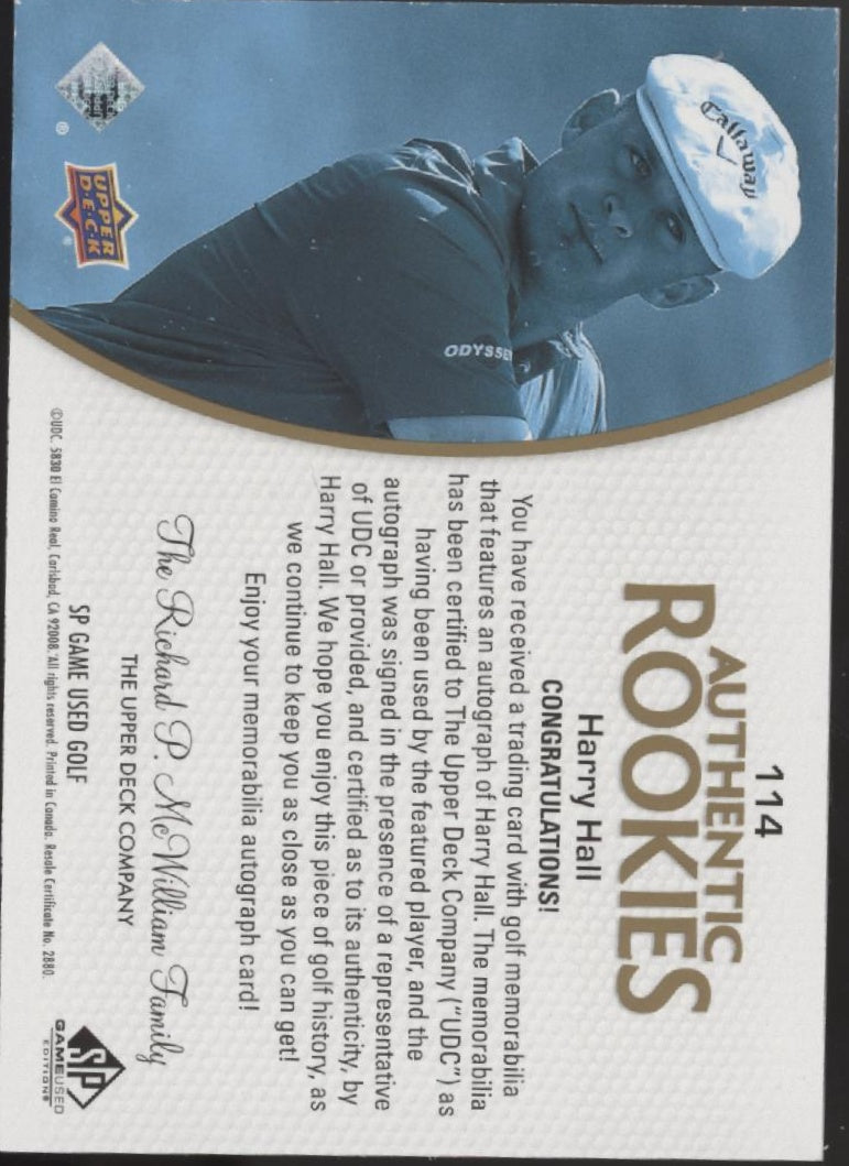 Harry Hall 2024 Upper Deck SP Game Used Authentic Rookies Swatch RC Auto 500/599、Collector Store LLC、kayou