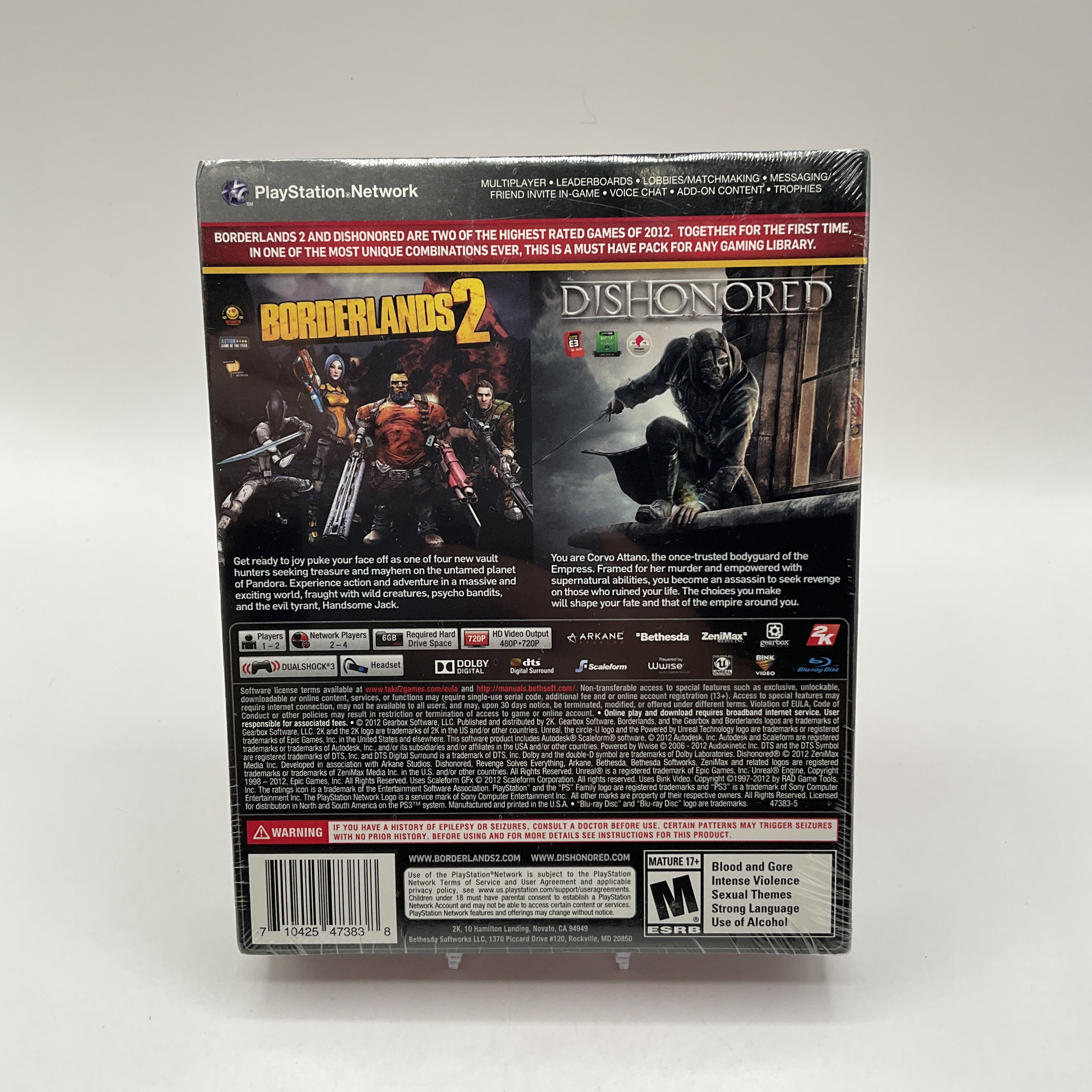 Borderlands 2 & Dishonored Bundle Playstation 3 Sealed、Collector Store LLC - VG、kayou