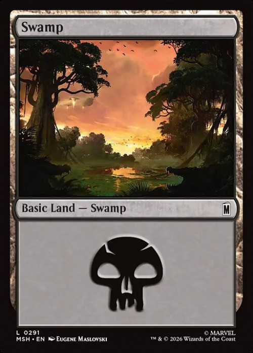 MtG Marvel Super Heroes Common FOIL Swamp #291、ToyWiz、kayou