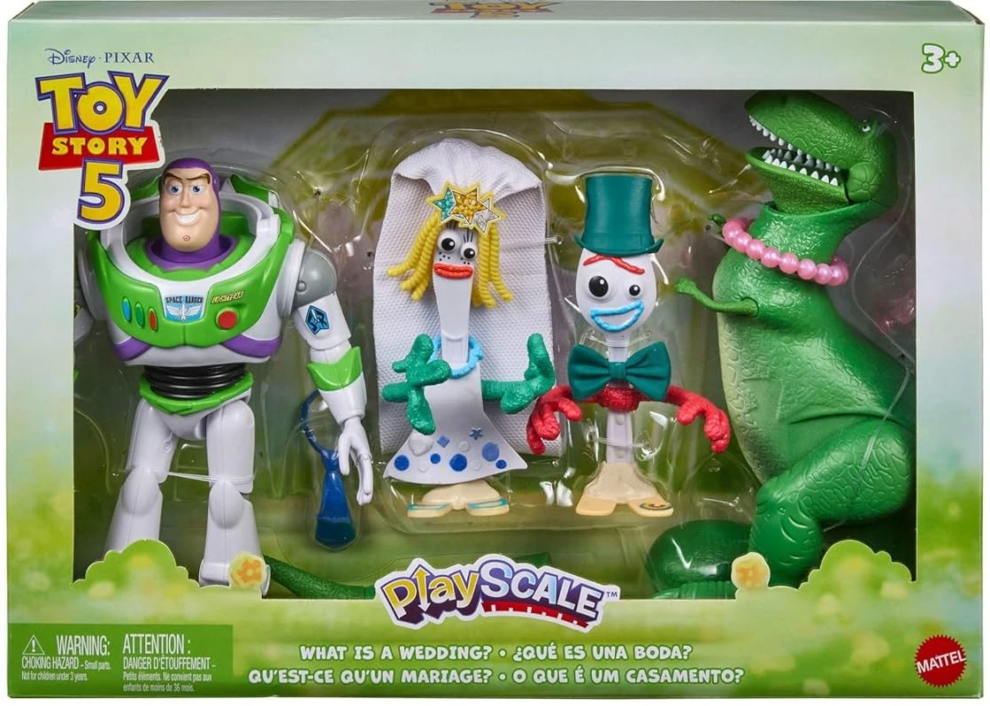 Disney / Pixar Toy Story 5 Playscale What is a Wedding Posable Action Figure 4-Pack Buzz, Rex, Forky & Karen Beverly、ToyWiz、kayou