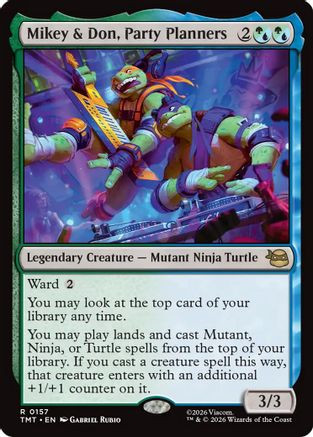 Mikey & Don, Party Planners (TMT-157) - Teenage Mutant Ninja Turtles Foil、Wizards of the Coast、kayou
