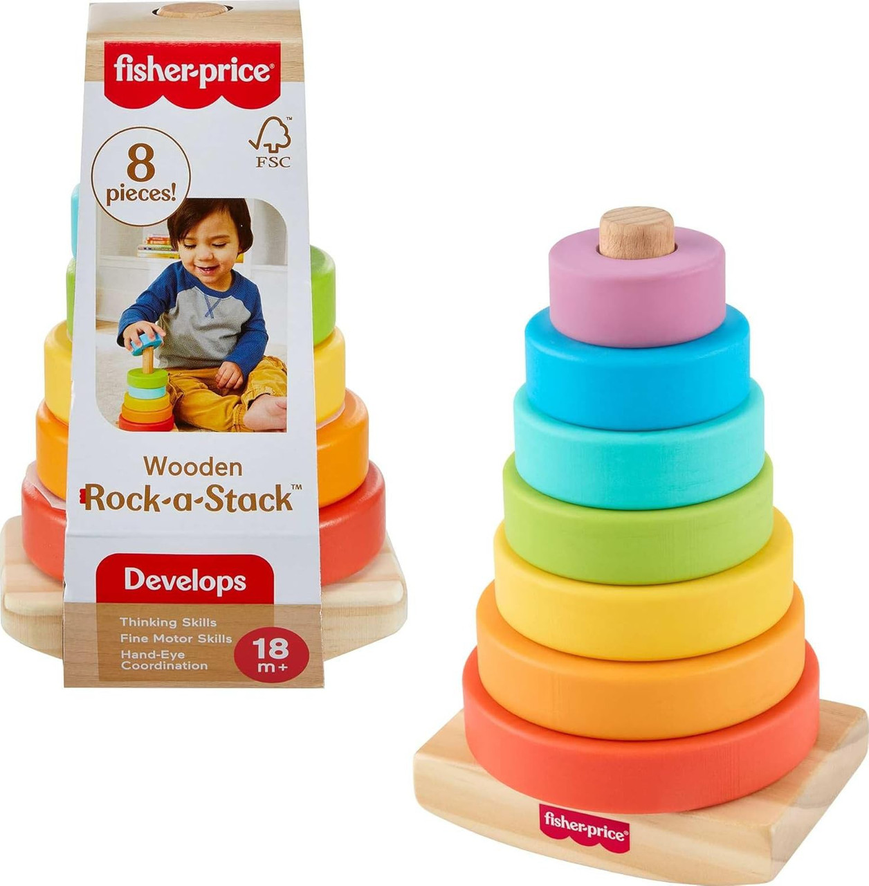 Fisher Price Wooden Rock-a-Stack、ToyWiz、kayou