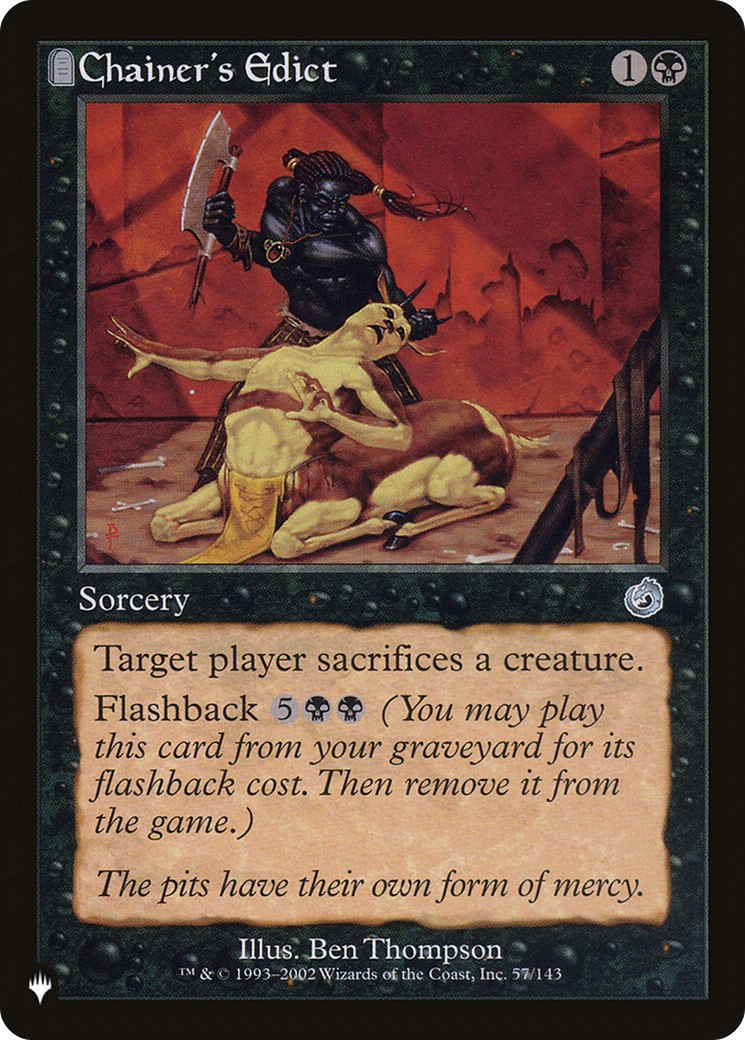 Chainer's Edict (LIST-57/143) - The List: (tombstone)、Wizards of the Coast、kayou