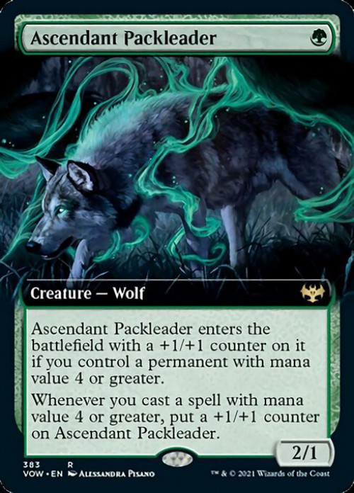 MtG Innistrad: Crimson Vow Rare Ascendant Packleader #383 Extended Art FOIL、ToyWiz、kayou