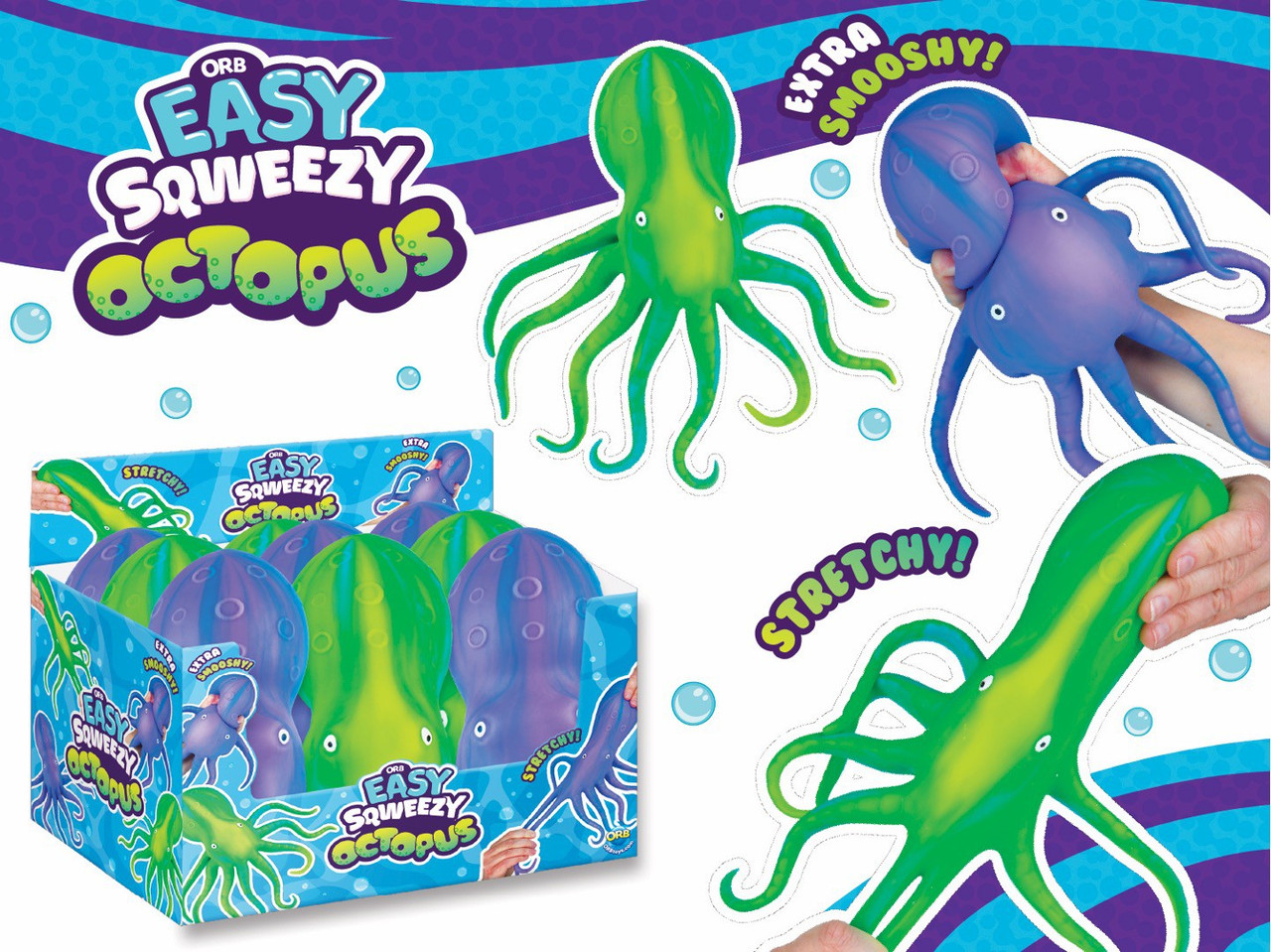 Easy Sqweezy Octopus Squeeze Toy 1 RANDOM Color (Pre-Order ships September)、ToyWiz、kayou