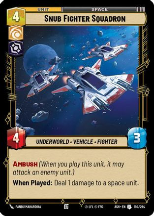 Snub Fighter Squadron (194/264) - Ashes of the Empire、Fantasy Flight Games、kayou
