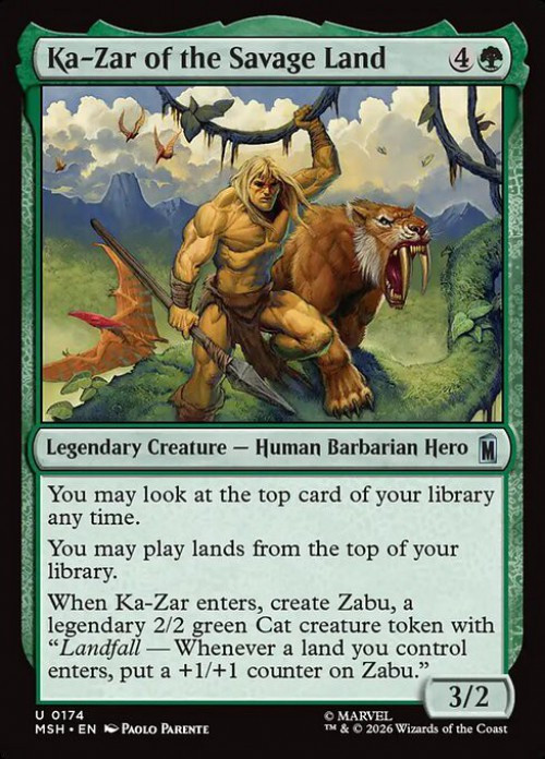 MtG Marvel Super Heroes Uncommon FOIL Ka-Zar of the Savage Land #174、ToyWiz、kayou