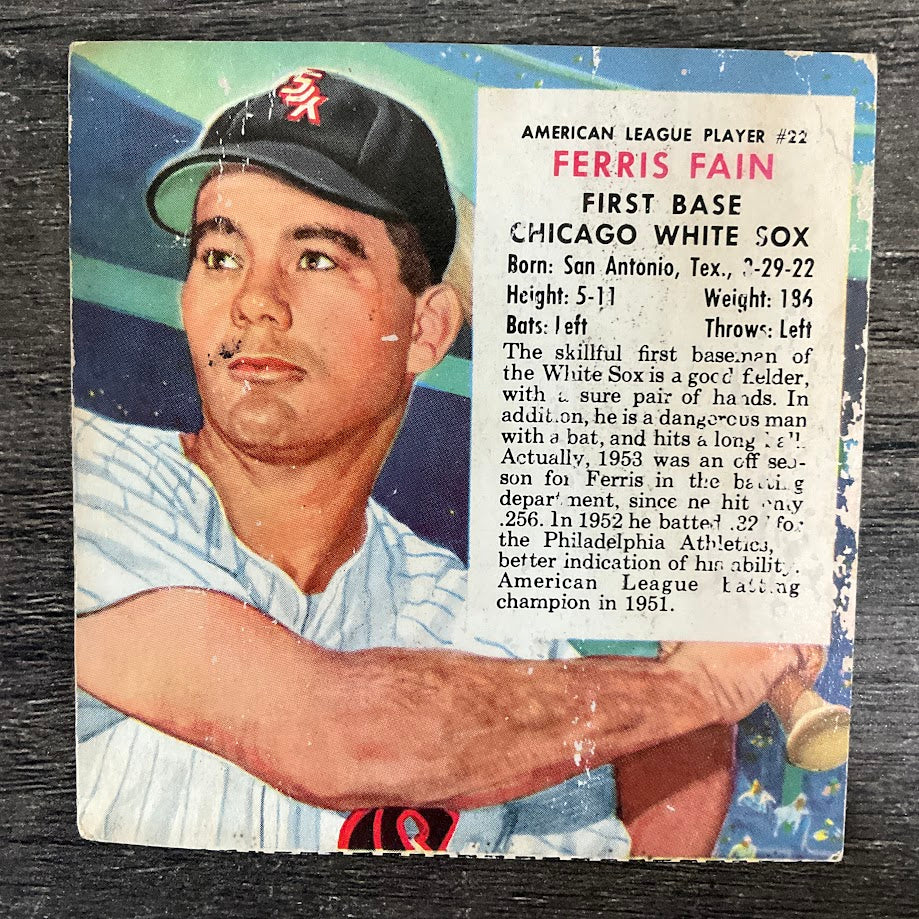 Ferris Fain 1954 Red Man #22 Chicago White Sox PR、Collector Store LLC、kayou