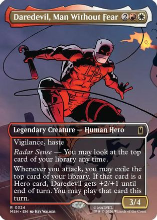 Daredevil, Man Without Fear (Borderless) (0324) (MSH-324) - Marvel Super Heroes Foil、Wizards of the Coast、kayou