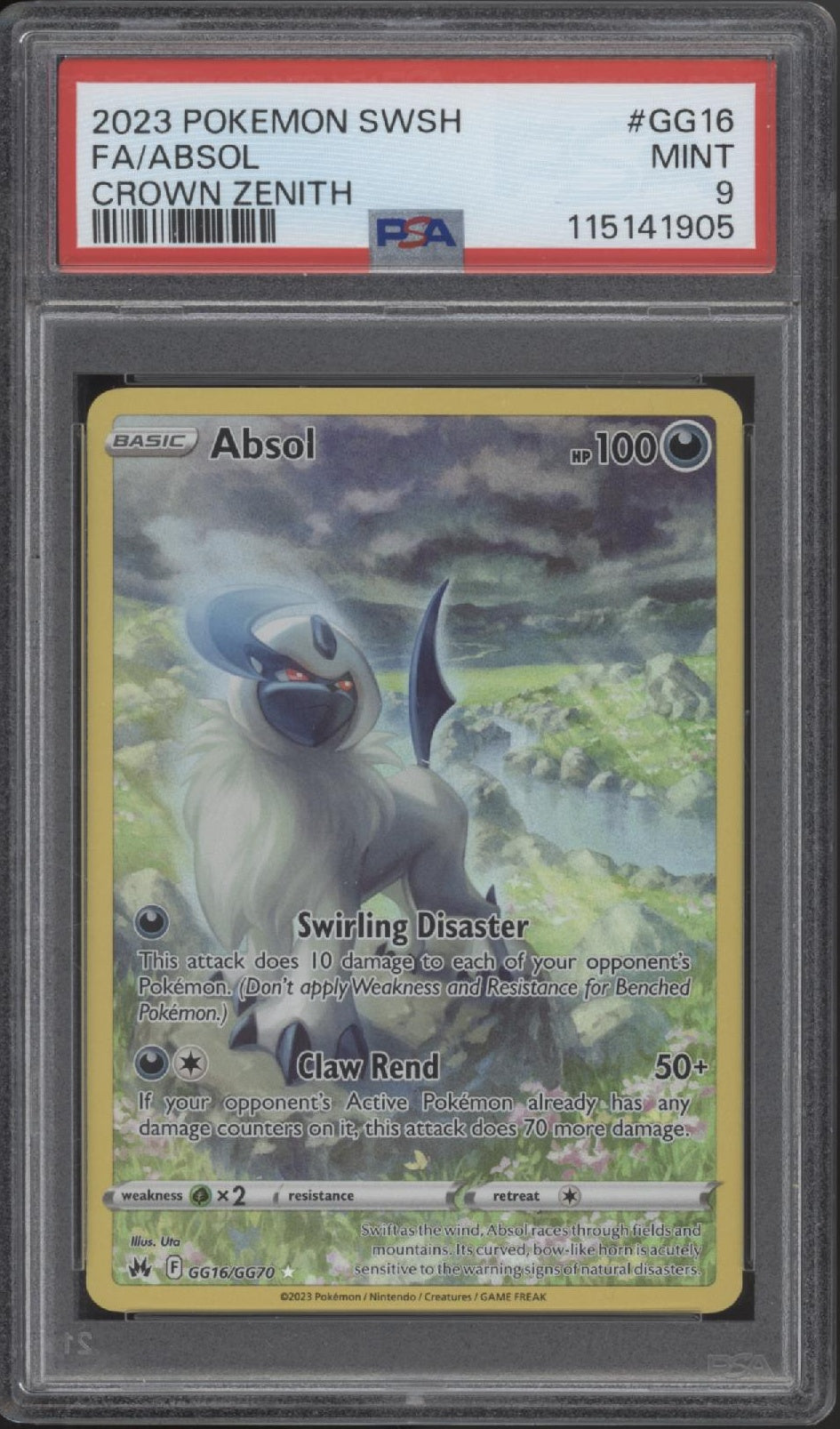 Absol Pokemon Crown Zenith Full Art #GG16 PSA 9、Collector Store LLC Gaming、kayou