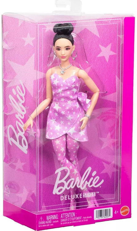 Deluxe Style Barbie 13.25-Inch Doll #11 in Pink Denim Star-Print Dress、ToyWiz、kayou