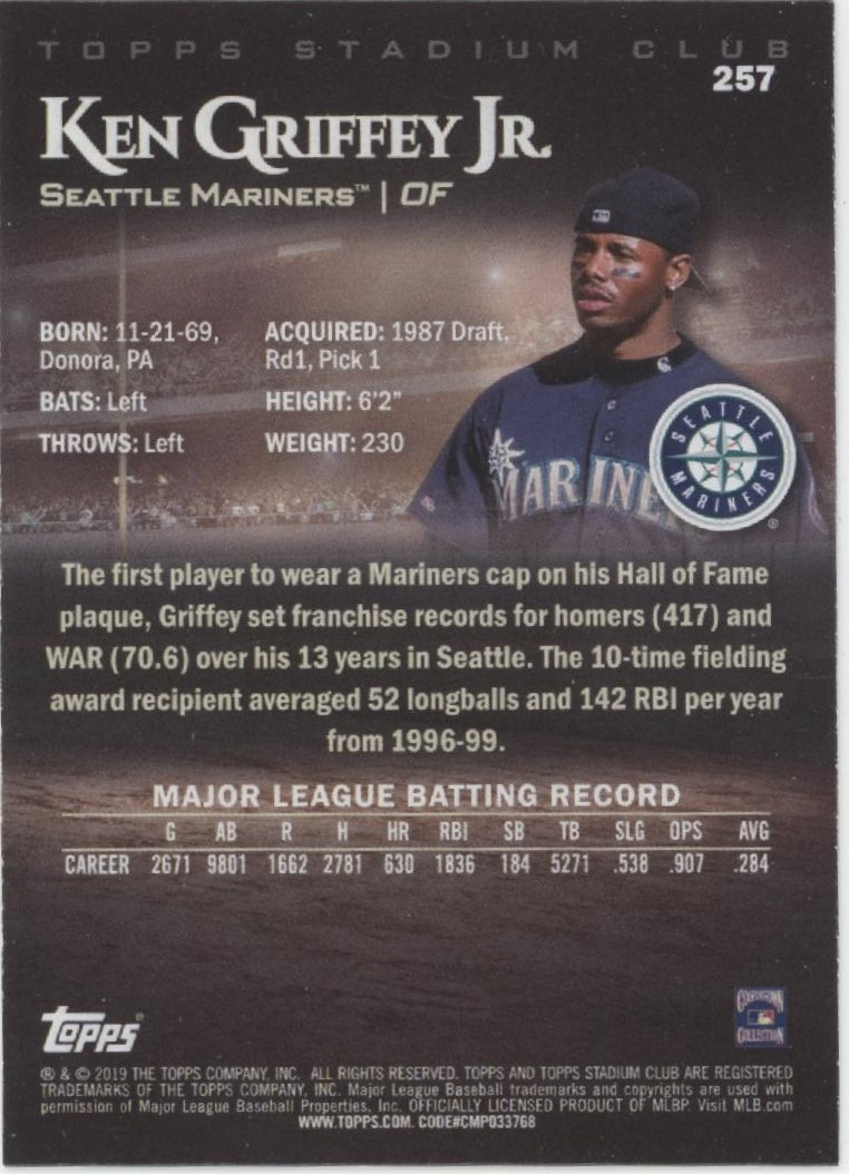Ken Griffey Jr. 2019 Topps Stadium Club Red #257、Collector Store LLC、kayou