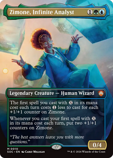 Zimone, Infinite Analyst (Borderless Art) | Secrets of Strixhaven Commander、Magic: The Gathering、kayou