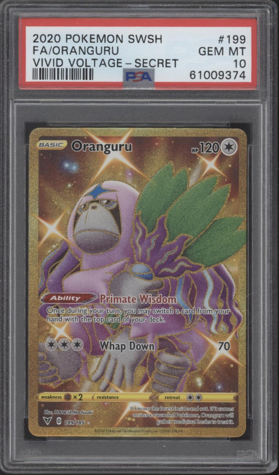 Oranguru Pokemon Vivid Voltage Full Art Secret #199 PSA 10、Collector Store LLC Gaming、kayou