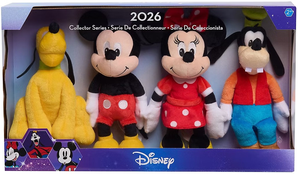 Disney Junior 2026 Collector Series Mickey, Minnie, Goofy & Pluto 8.5-Inch Plush 4-Pack Set、ToyWiz、kayou