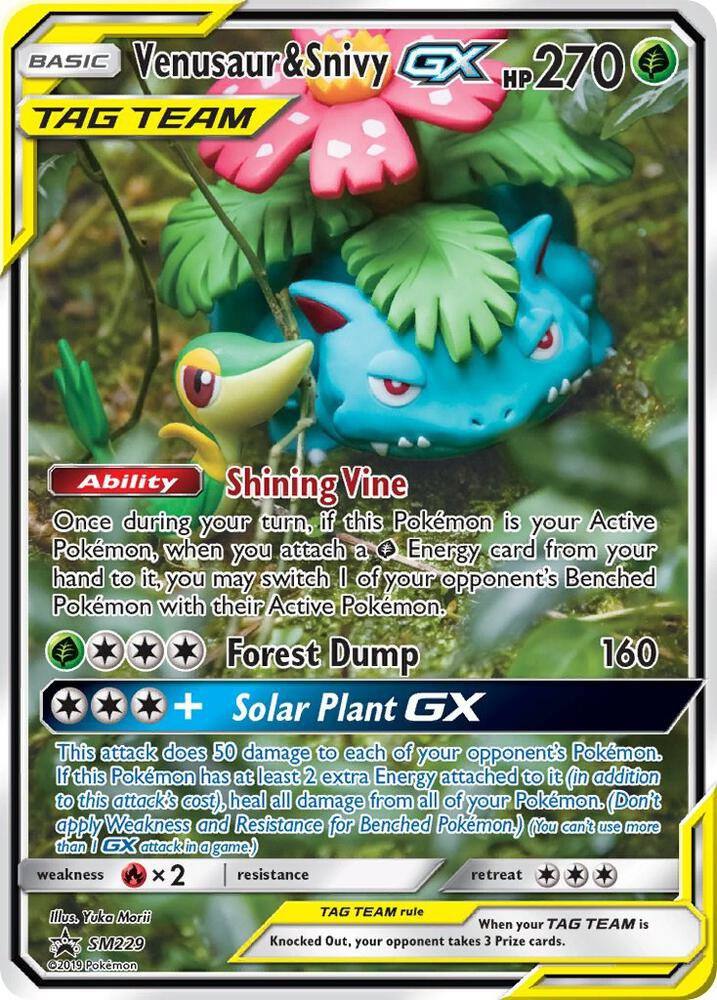 Pokemon Trading Card Game Sun & Moon Promos Ultra Rare Venusaur & Snivy GX #210 Damaged、ToyWiz、kayou