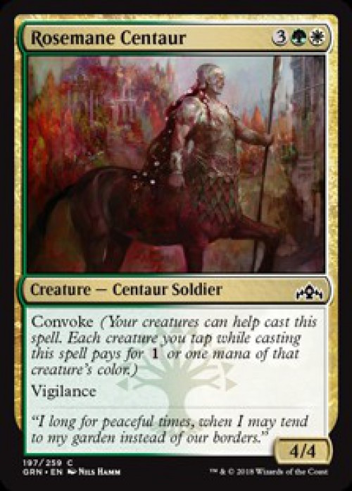 MtG Trading Card Game Guilds of Ravnica Common FOIL Rosemane Centaur #197、ToyWiz、kayou