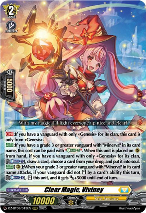 Cardfight Vanguard Trading Card Game Super Brave Detonation Triple Rare Clear Magic, Viviney DZ-BT09/013EN、ToyWiz、kayou