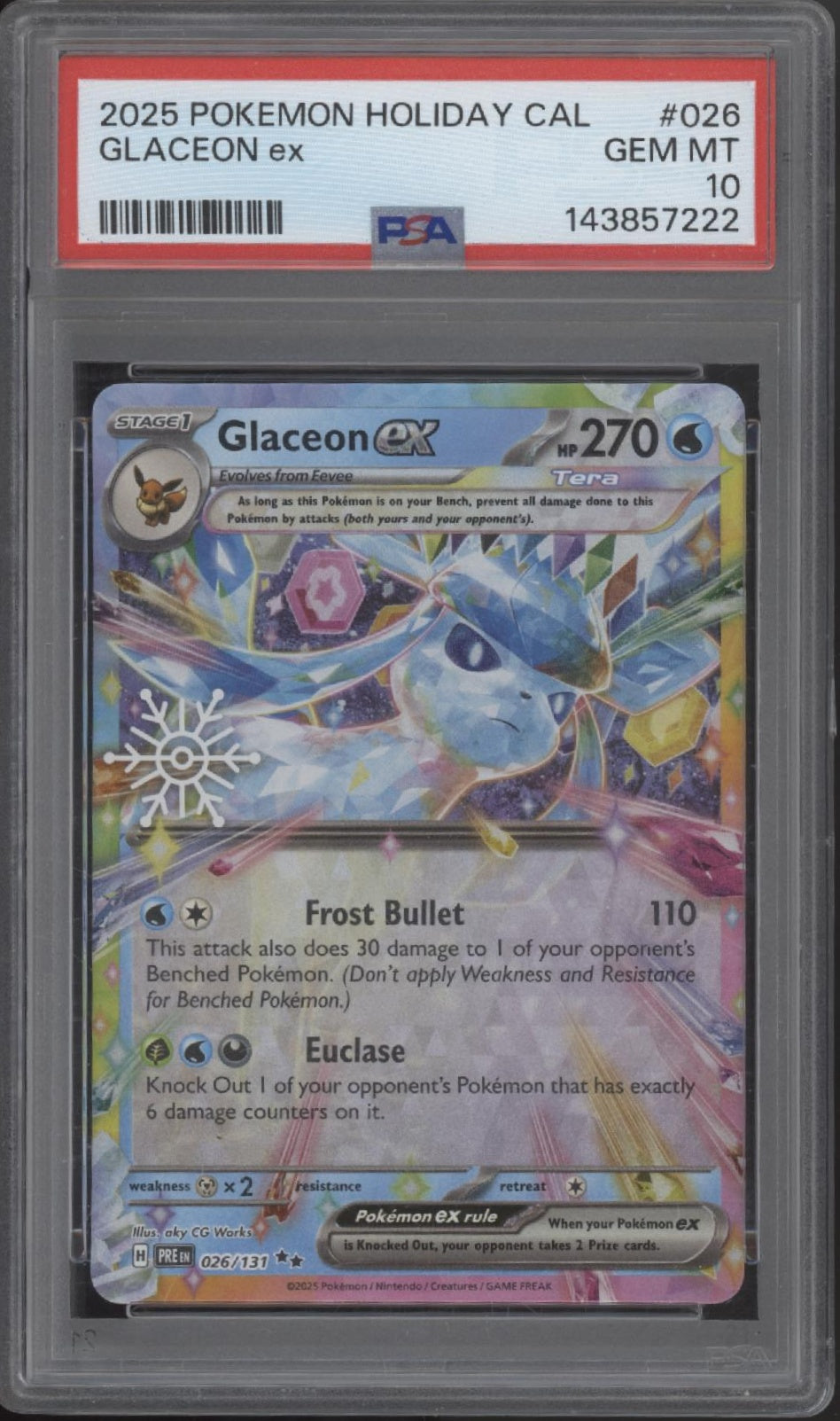 Glaceon ex Pokemon Holiday Calendar #026 PSA 10、Collector Store LLC Gaming、kayou