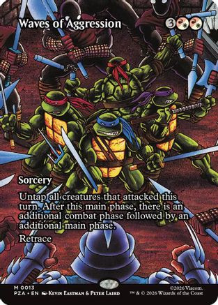 Waves of Aggression (Borderless) (PZA-013) - Teenage Mutant Ninja Turtles Eternal-Legal Foil、Wizards of the Coast、kayou