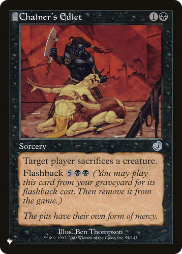 Chainer's Edict (LIST-57/143) - The List: (tombstone)、Wizards of the Coast、kayou