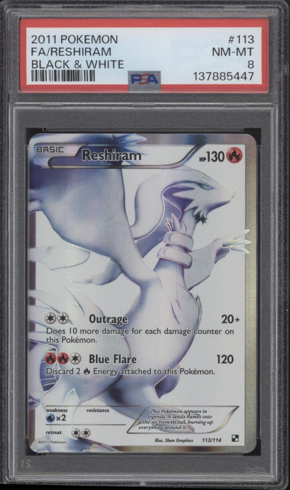 Reshiram Pokemon Black & White Full Art #113 PSA 8 #2、Collector Store LLC Gaming、kayou