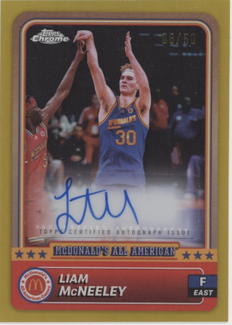 Liam McNeeley 2024 Topps Chrome McDonald's All American Gold Auto 08/50 #30、Collector Store LLC、kayou