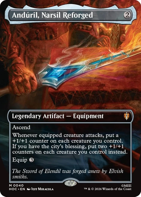Andúril, Narsil Reforged (Borderless Art Foil) | The Hobbit Commander、Magic: The Gathering、kayou