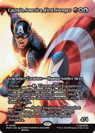 Captain America, First Avenger (Borderless) (MAR-088) - Marvel Universe Eternal-Legal Foil、Wizards of the Coast、kayou