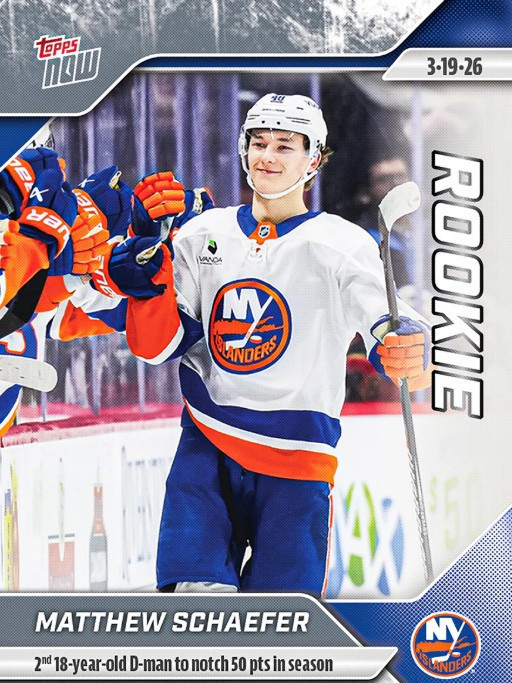 NHL 2025-26 NOW Hockey Matthew Schaefer Single Sticker Card #126 Rookie, 50 Points in Season、ToyWiz、kayou