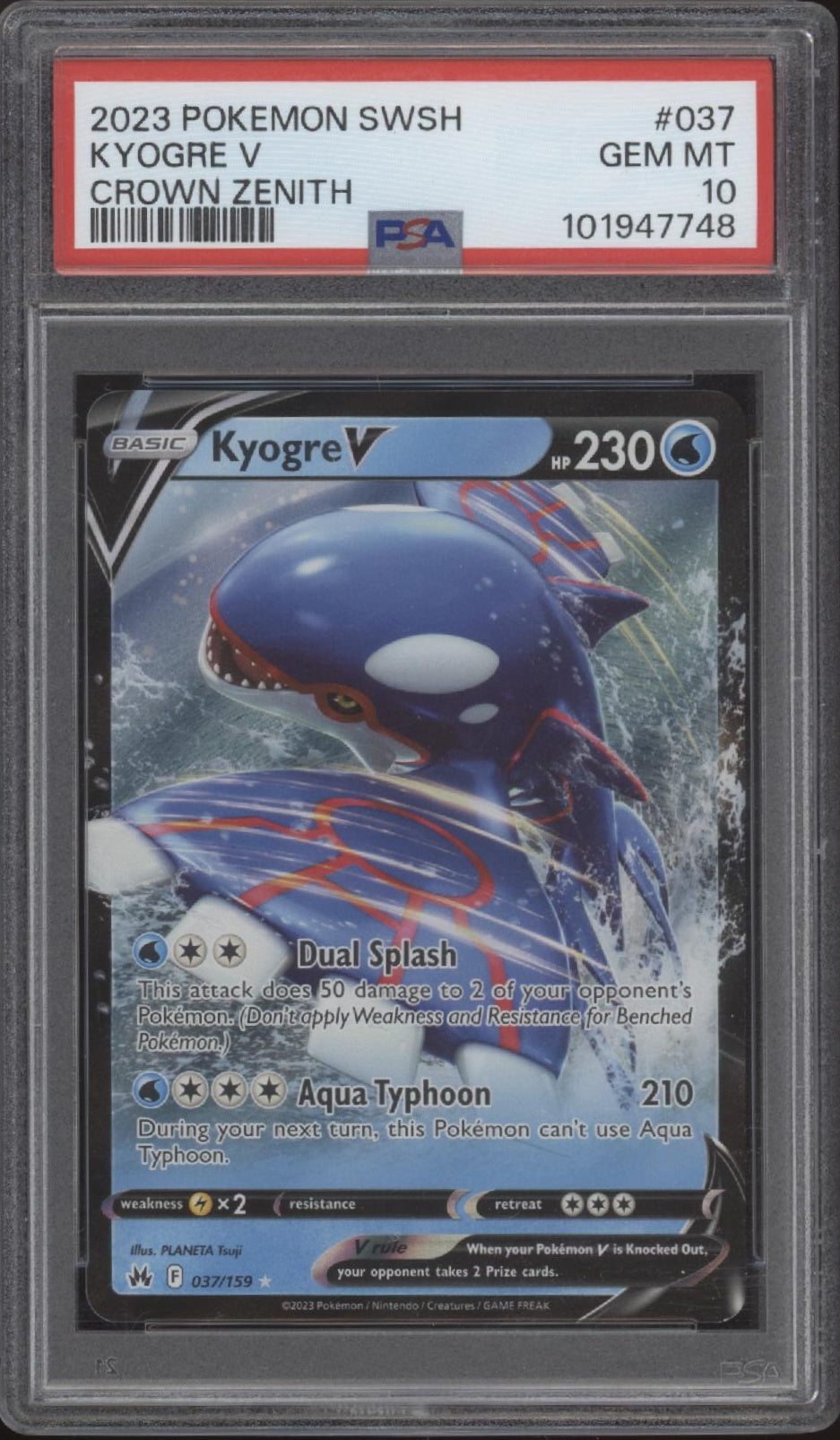 Kyogre V Pokemon Crown Zenith #037 PSA 10、Collector Store LLC Gaming、kayou