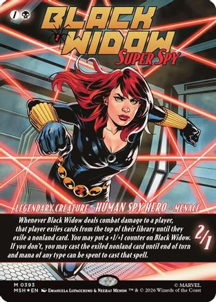 Black Widow, Super Spy (Borderless) (0393) (MSH-393) - Marvel Super Heroes Foil、Wizards of the Coast、kayou